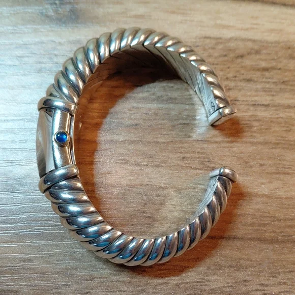 David Yurman Waverly Sterling Cable Bracelet Watch with Diamond and Gold Accents - Picture 4 of 6